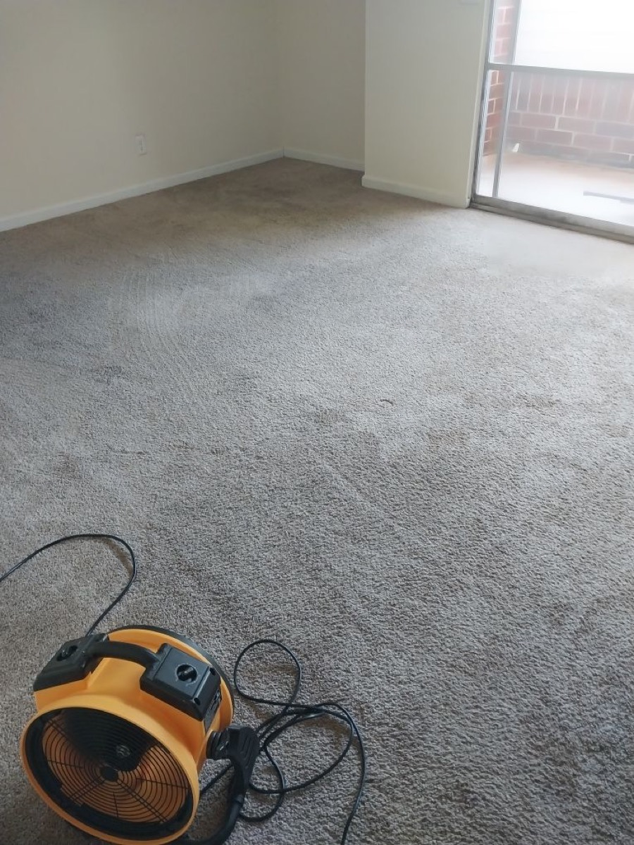 Water damage restoration drying equipment set up in a Jacksonville, FL home